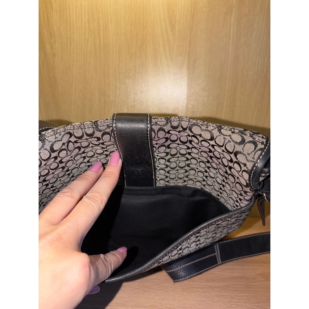 Coach Signature Jacquard Crossbody Bag Black - Picture 6 of 7